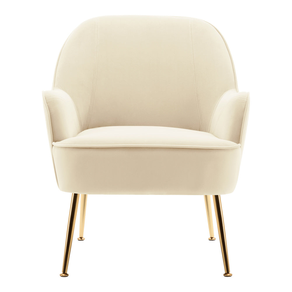 Leisure Velvet Armchair, Beige