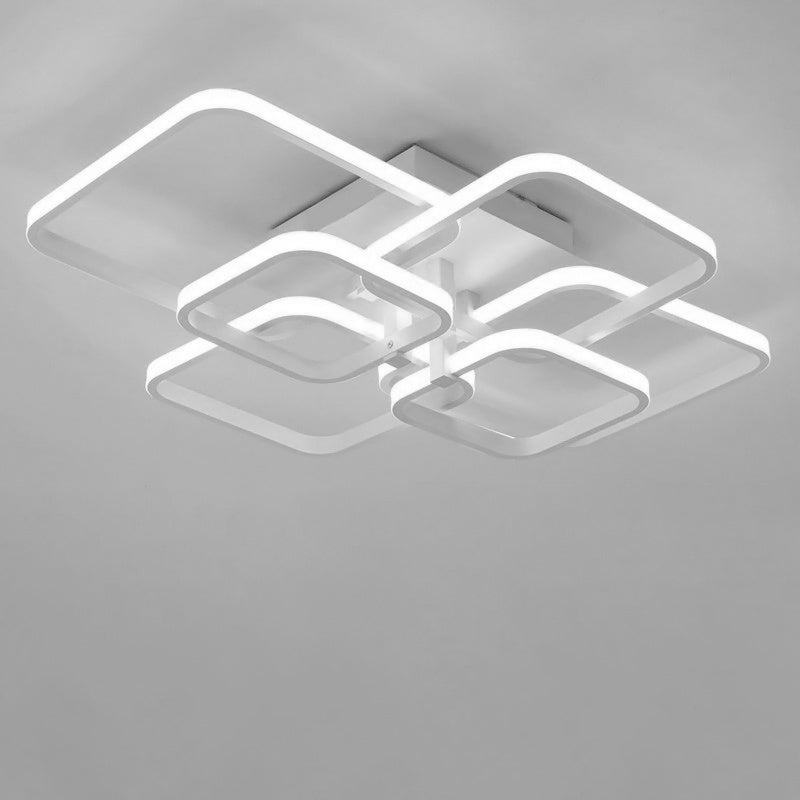 Square LED Ceiling Light Chandelier Lamp Cool White Light, 6 Head