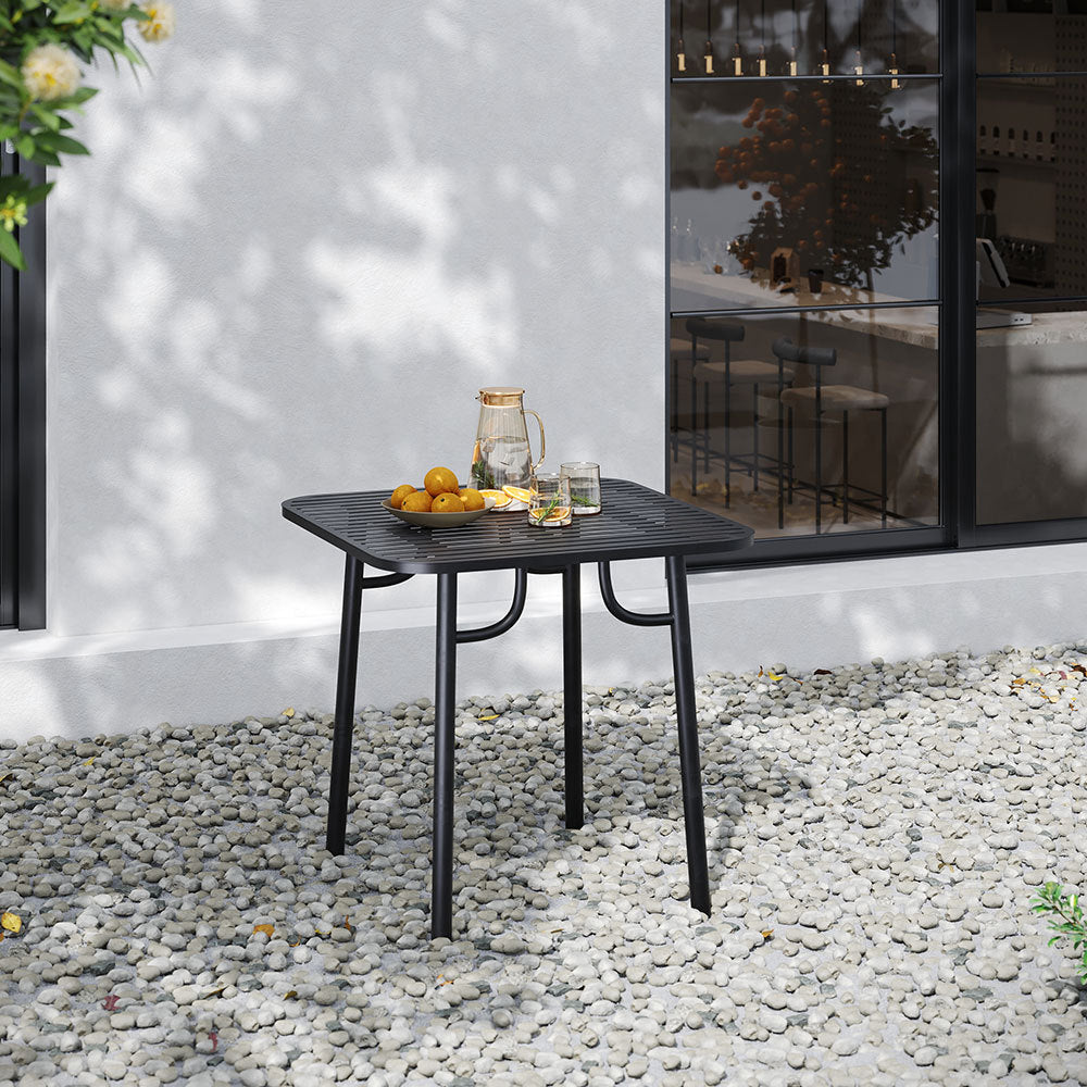 Black Square 80x80cm Outdoor Garden Metal Table