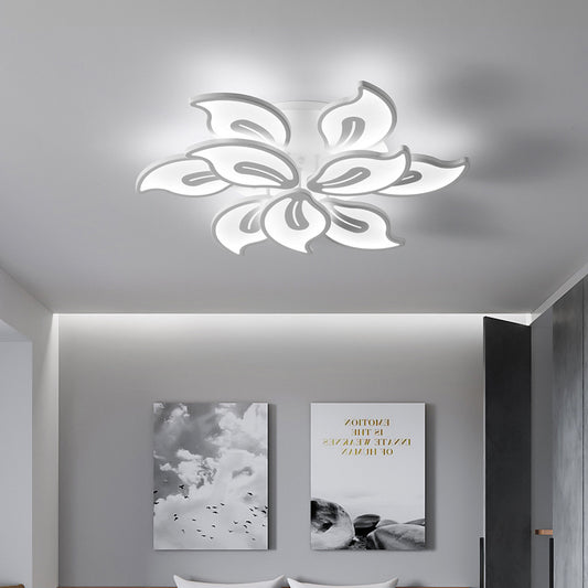 Elegant Floral Shape 9 Head Cool White LED Ceiling Light