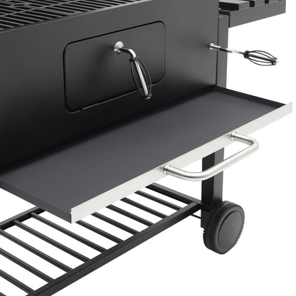 Charcoal Grill with Side Table BBQ Patio