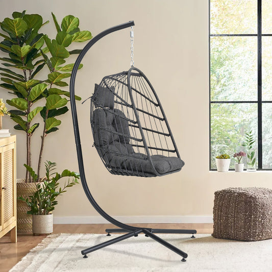 Hanging Chair with Stand and Cushion