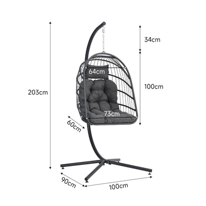 Hanging Chair with Stand and Cushion