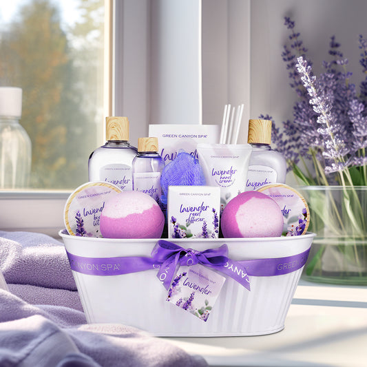 12 Pcs Lavender Bath and Shower Set for Women