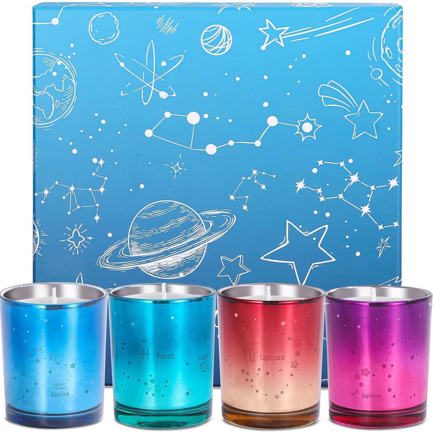 4Pcs Starry Constellations Scented Candle Gift Set