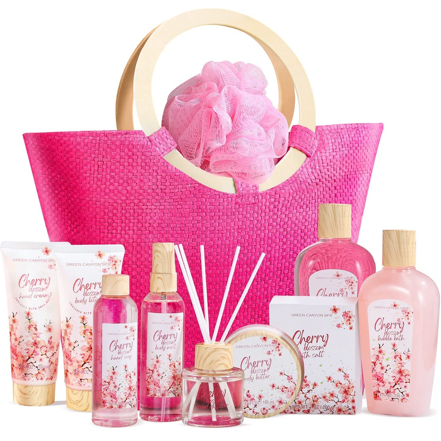 11pcs Cherry Blossom Spa Relaxing Gift Bags Sets