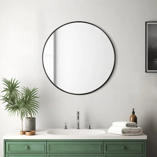 Dia 60cm Round Bathroom Mirror Black Nordic Mirror