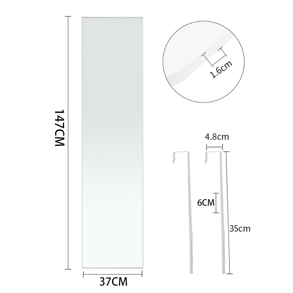 147cm H Metal Frame Over the Door Full Length Mirror