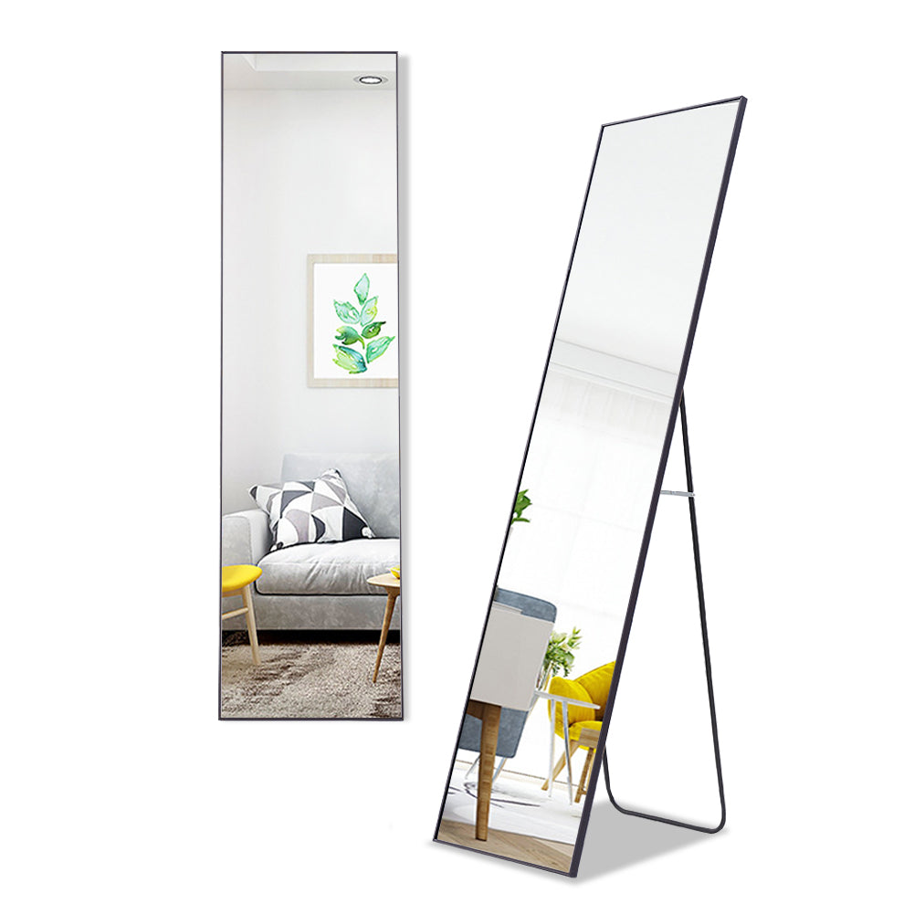 Black Modern Rectangular Metal Freestanding Mirrors