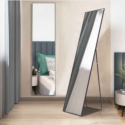 Black Modern Rectangular Metal Freestanding Mirrors