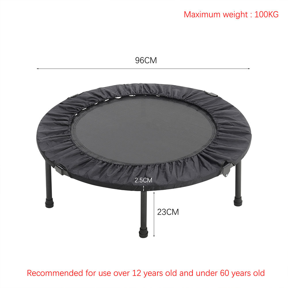 38 Inch Foldable Round Exercise Trampoline Black