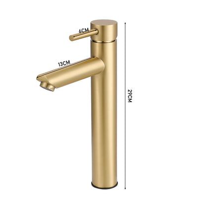 Gold Tall Single Hole Bathroom Faucet