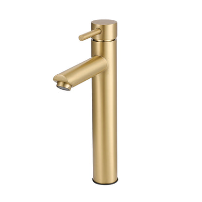 Gold Tall Single Hole Bathroom Faucet