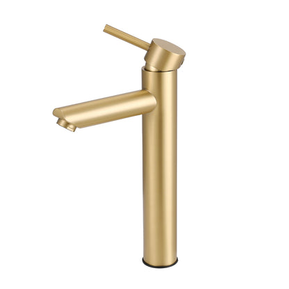 Gold Tall Single Hole Bathroom Faucet