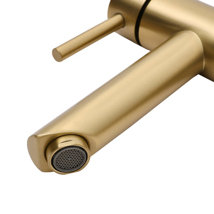 Gold Tall Single Hole Bathroom Faucet