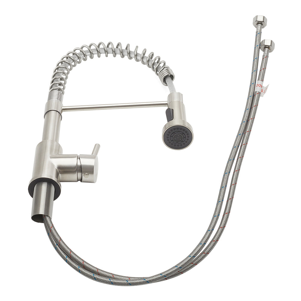 Silver/Black Commercial Swivel Pulldown Kitchen Faucet