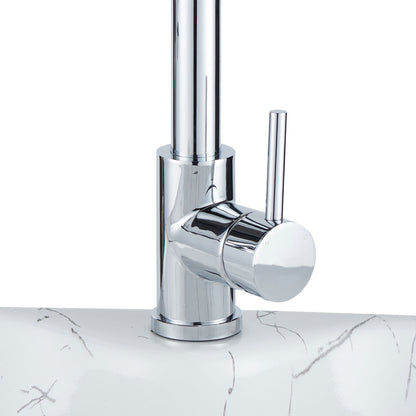 Chrome/Grey Commercial Swivel Pulldown Kitchen Faucet