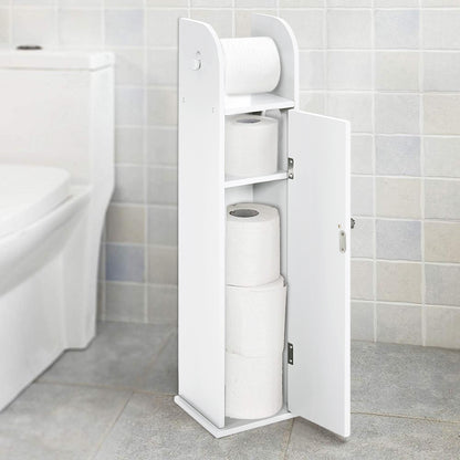 White Wooden Bathroom Cabinet for Toilet Rolls