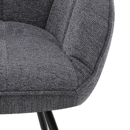 Grey Linen Upholstered Rocking Chair