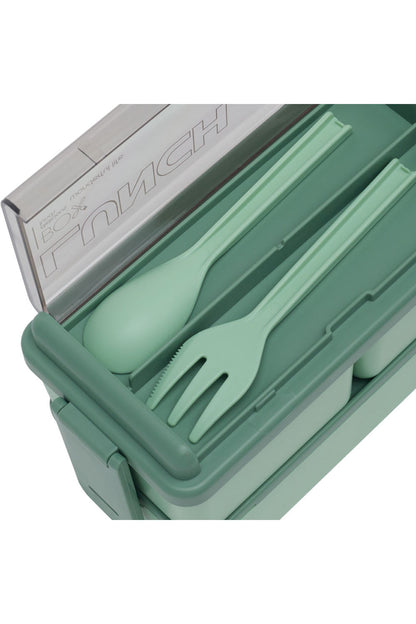 Dual-Layer Plastic Bento Lunch Box