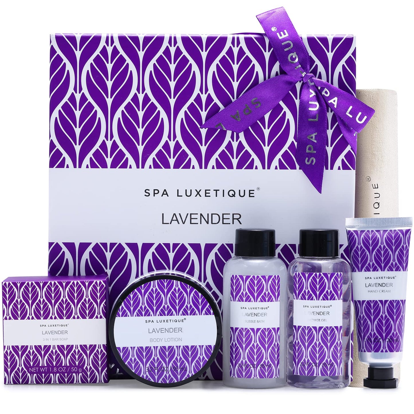 6Pcs Lavender Spa Bath Gift Set Travel Pamper Box