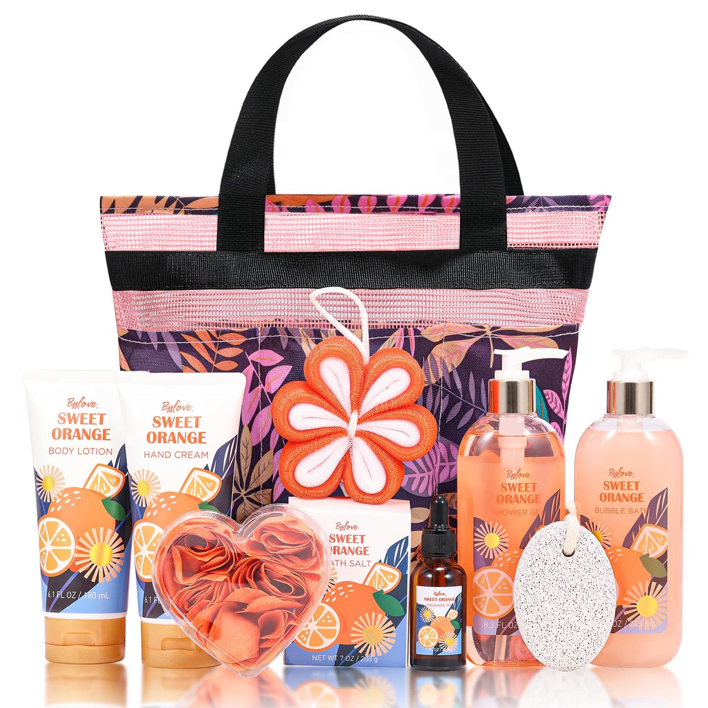 10Pcs Luxurious Orange Spa Gift Set with Bag