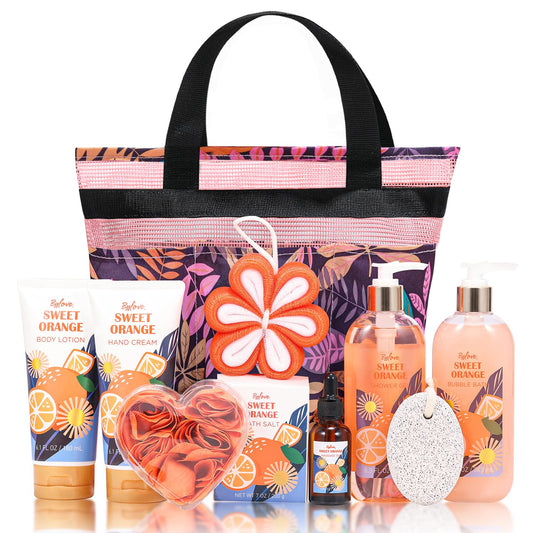 10Pcs Luxurious Orange Spa Gift Set with Bag