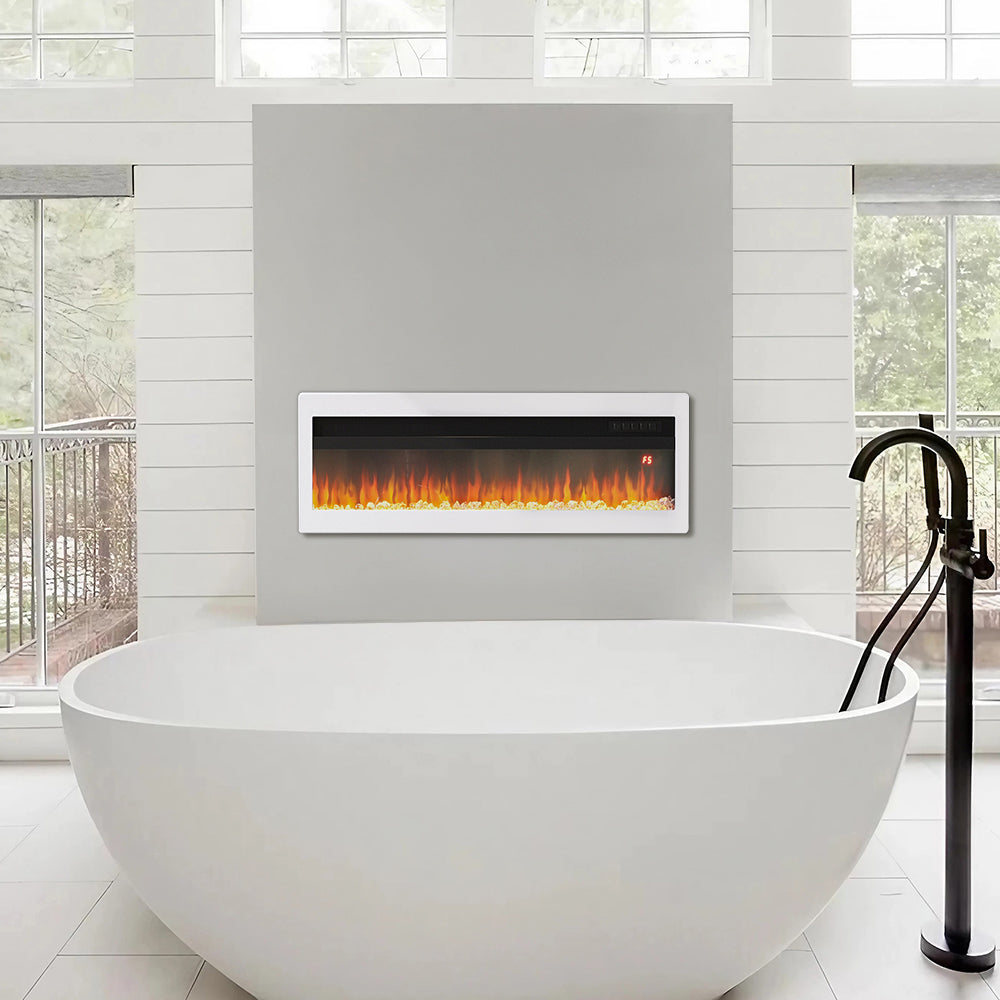 40 Inch Wall Mounted/Freestanding Electric Fireplace with Adjustable Flames