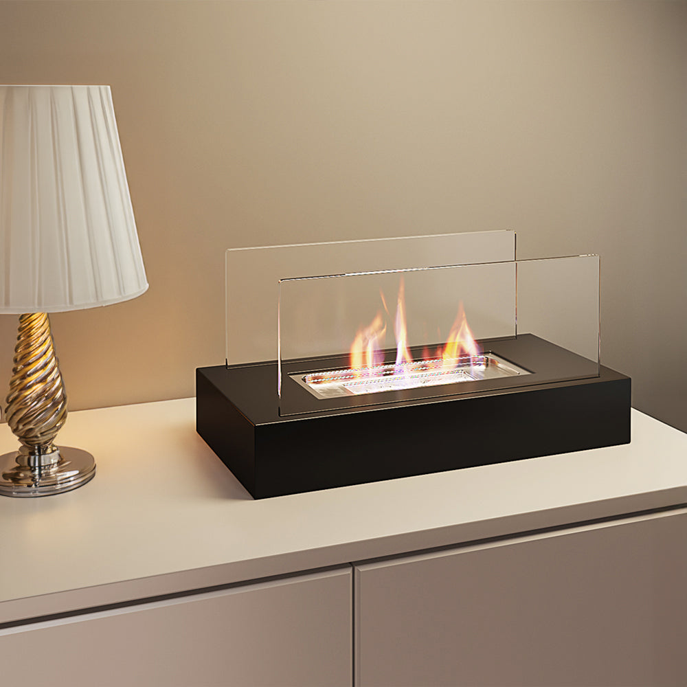 Flame Guard Large Base Square Bio-Ethanol Tabletop Fireplace