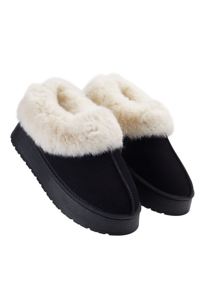 Sheonly Closed Toed Fleece-Lined Slippers