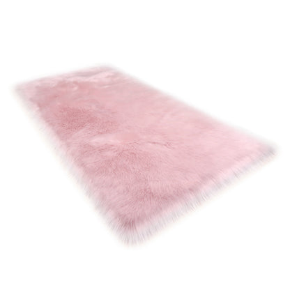 Retangular Super Soft Shaggy Area Rug Pink