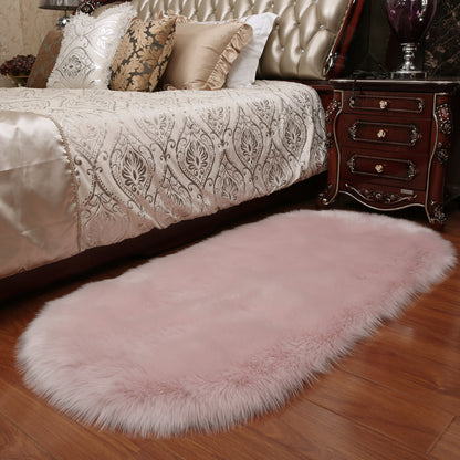 Oval Super Soft Shaggy Area Rug Pink