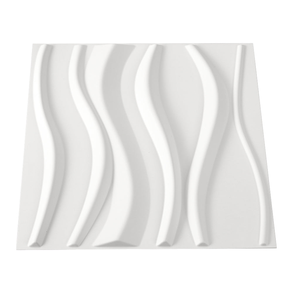 12 Pack PVC 3D Wave Wall Panels Decorative Tiles