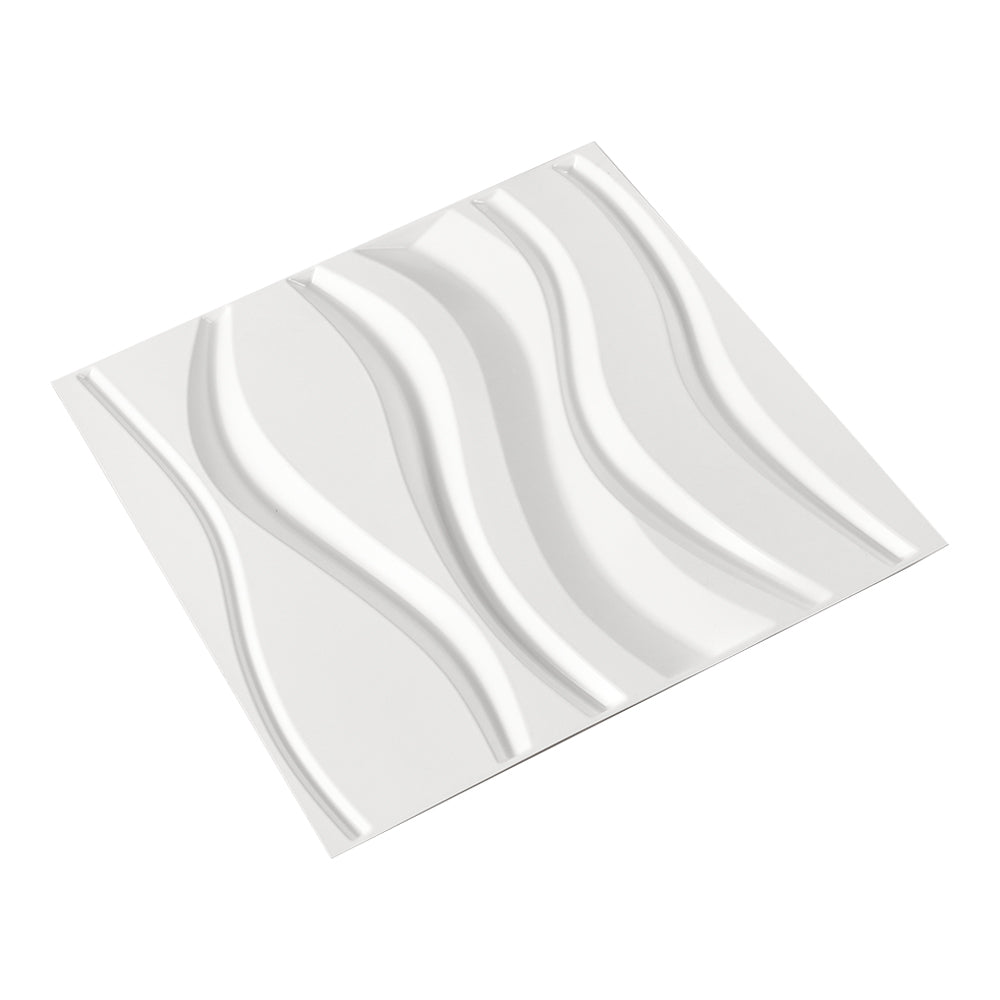 12 Pack PVC 3D Wave Wall Panels Decorative Tiles