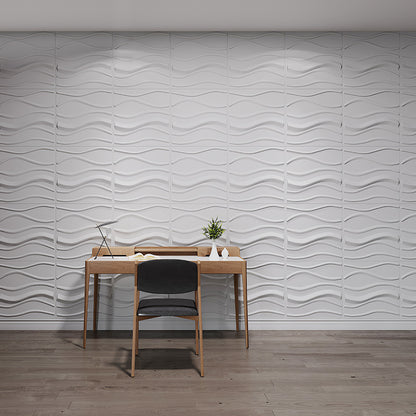 12 Pack PVC 3D Wave Wall Panels Decorative Tiles