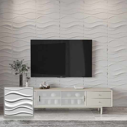 12 Pack PVC 3D Wave Wall Panels Decorative Tiles