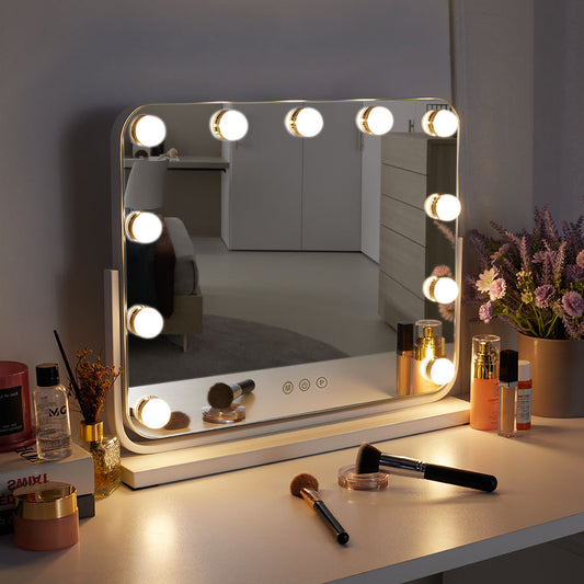 Sheonly Frameless Hollywood Vanity Mirror with 11 Dimmable Lights