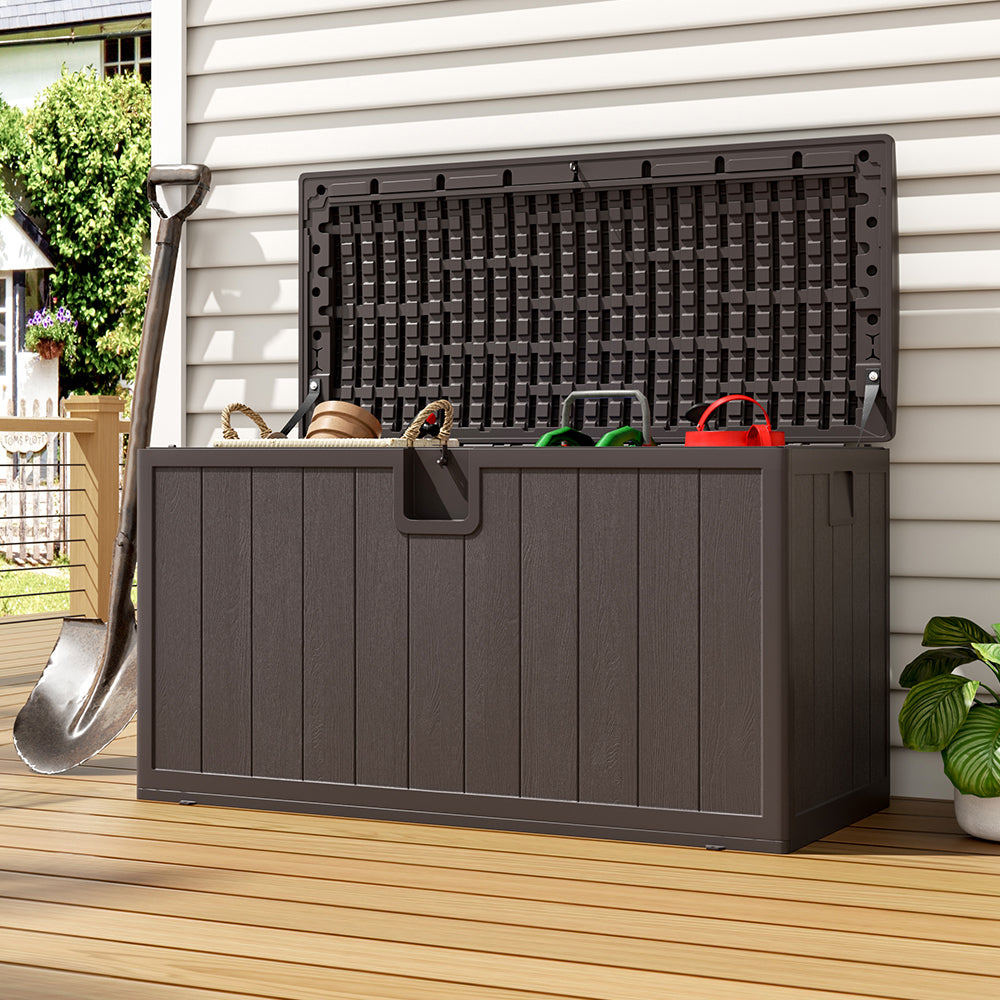 Black 105 Gallon Outdoor Deck Box