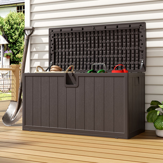 Black 105 Gallon Outdoor Deck Box