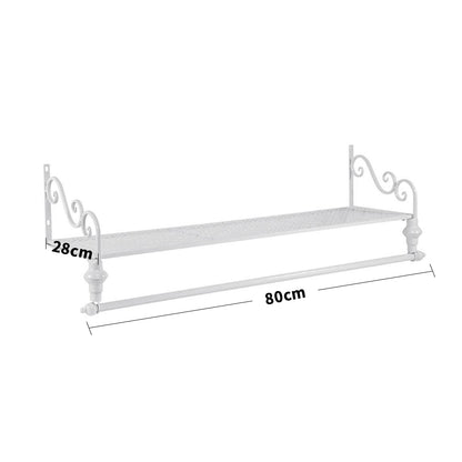 80cm Length White Wall Mounted Garment Clothes Rail Home Shop Dress Hanging Display