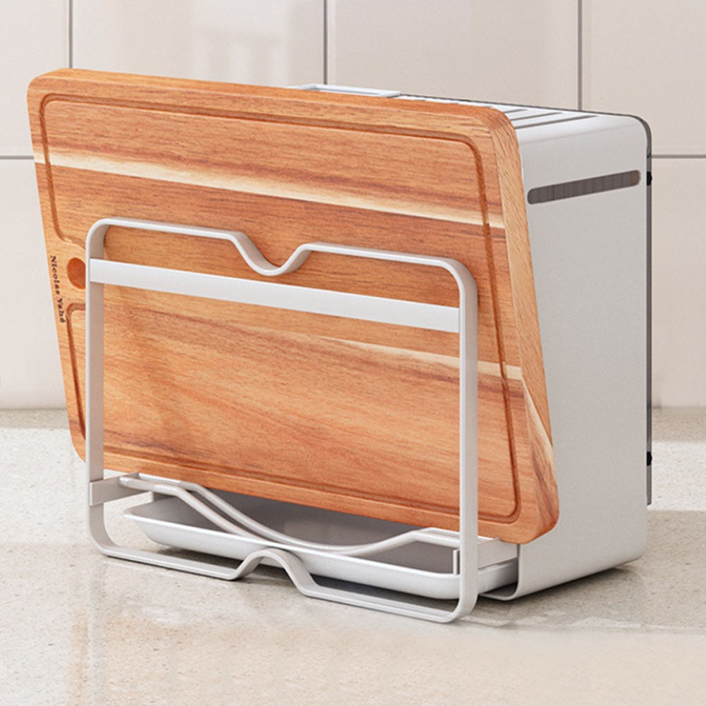 Acrylic Cutting Board Knife Block Storage Rack with Drainboard