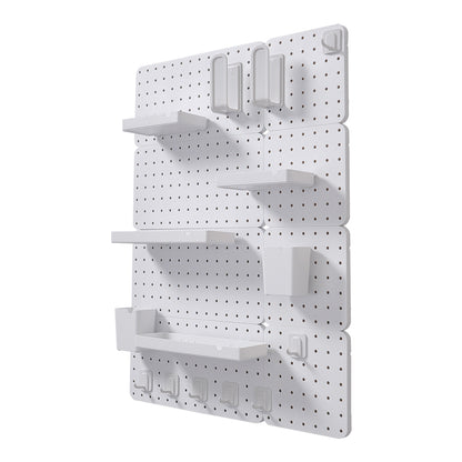 White Pegboard Wall Bathroom Storage Rack