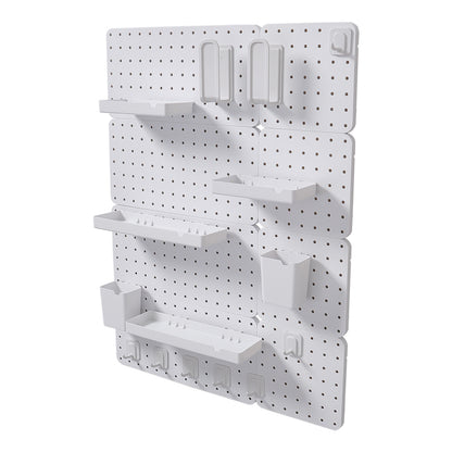 White Pegboard Wall Bathroom Storage Rack