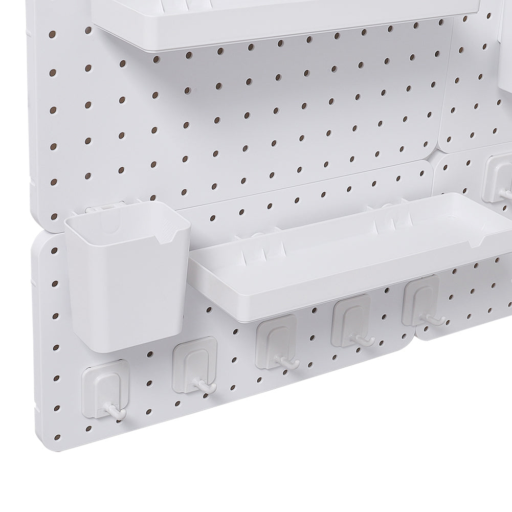 White Pegboard Wall Bathroom Storage Rack