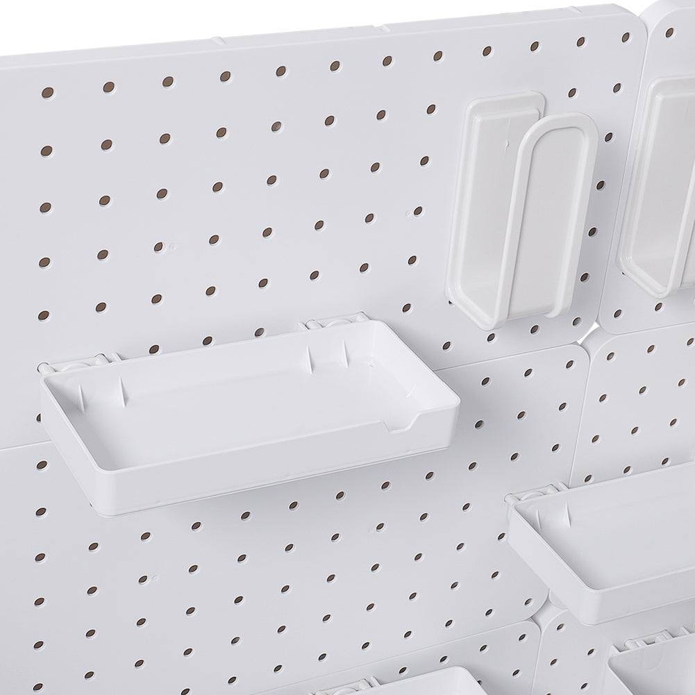 White Pegboard Wall Bathroom Storage Rack