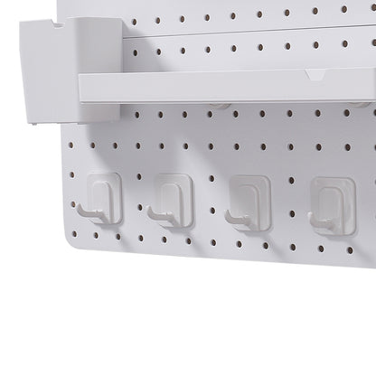 White Pegboard Wall Bathroom Storage Rack