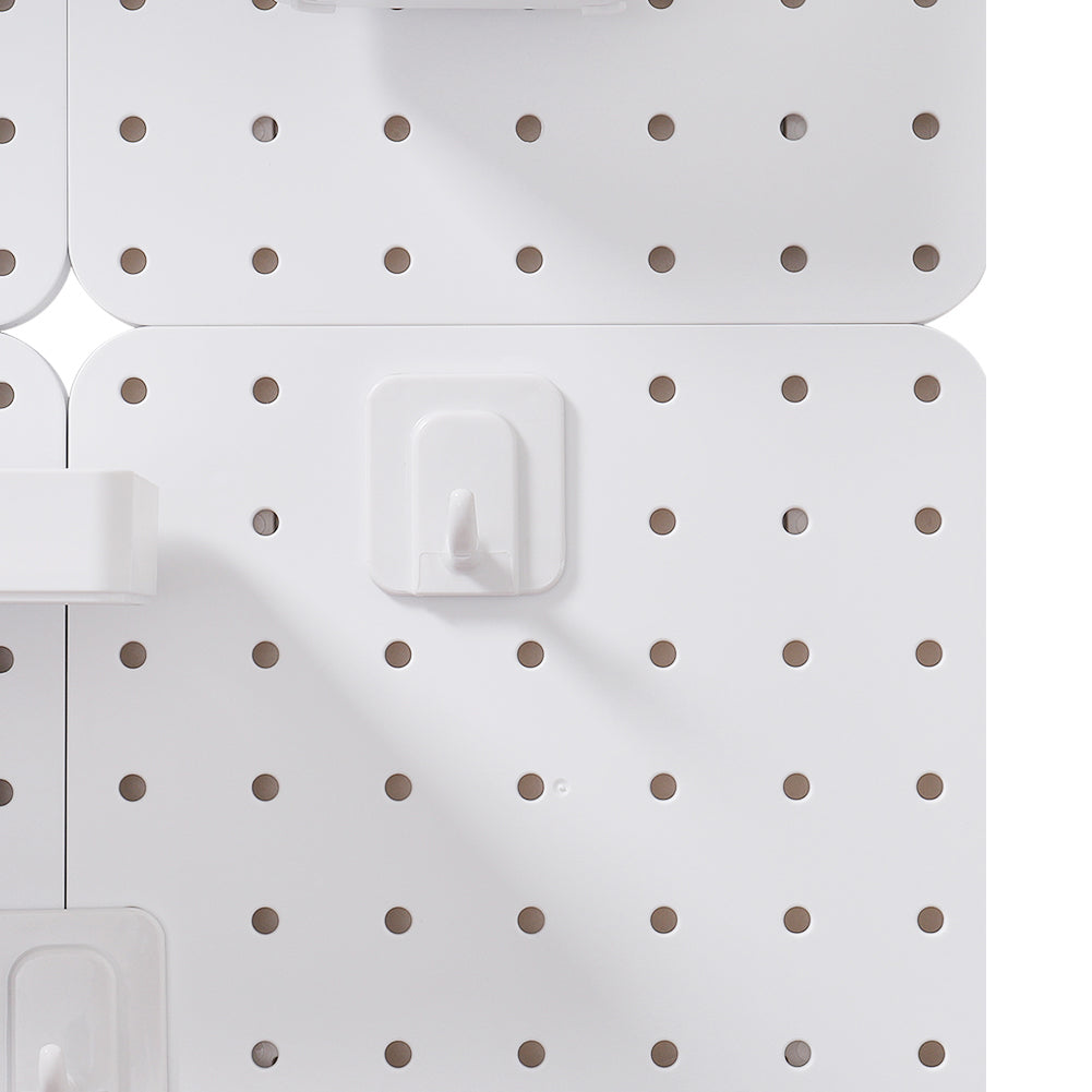 White Pegboard Wall Bathroom Storage Rack