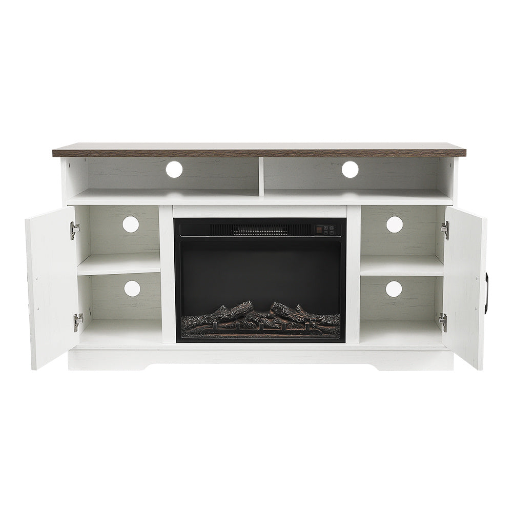 Recessed Electric Fireplace TV Stand with Timer and Remote