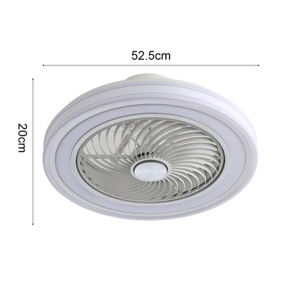 White Round 21 Inch Acrylic Ceiling Mount LED Fan Light