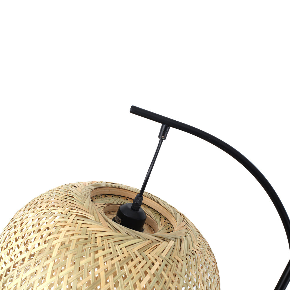 Traditional Woven Rattan Living Room Floor Lamp